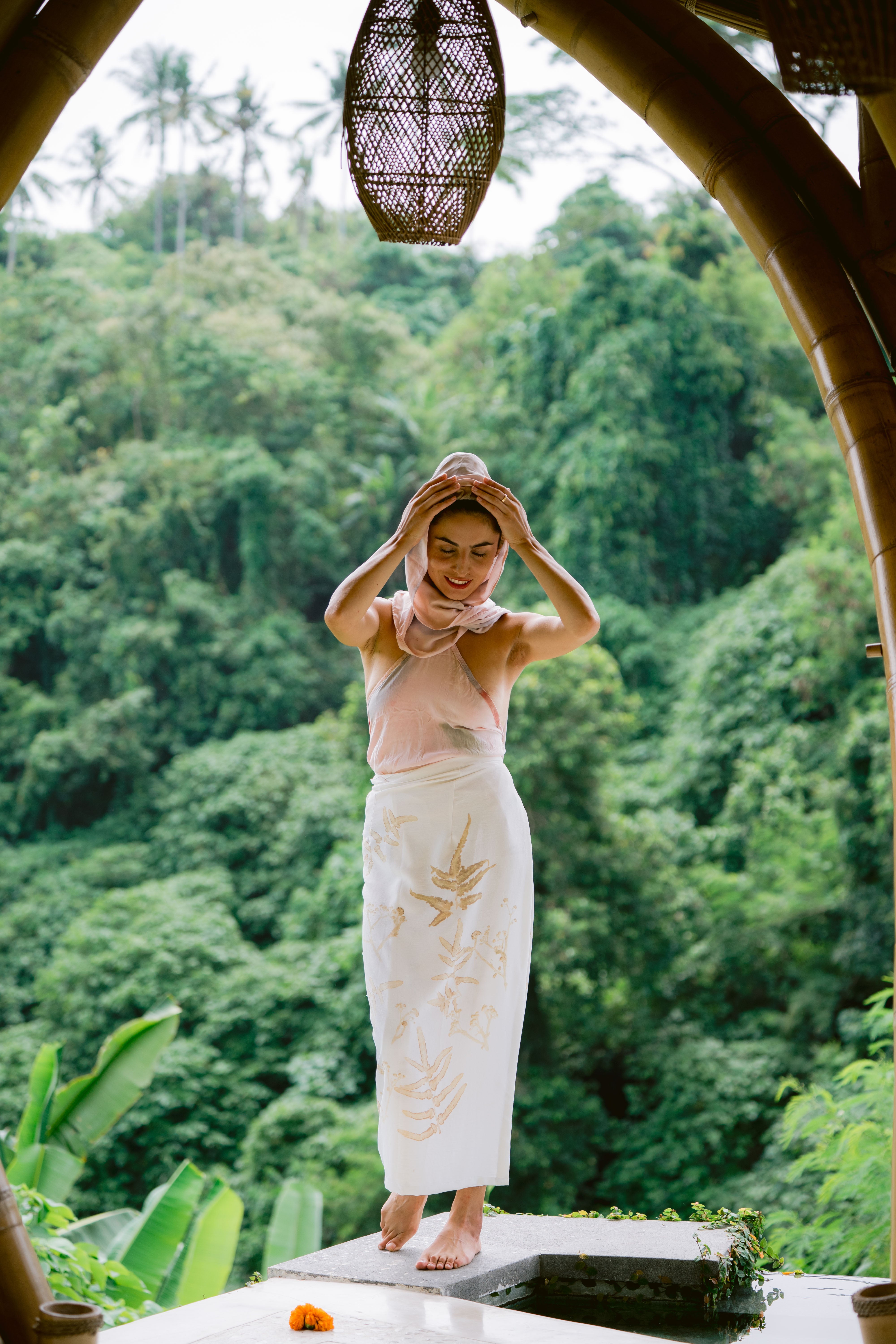 Tirta Puspa Pink & Blue Cotton Silk Tank Top